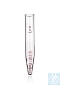 Tubes à centrifuger, fond conique long, 10 ml, Ø 17 x H 120 mm, gradué, avec bord, verre...